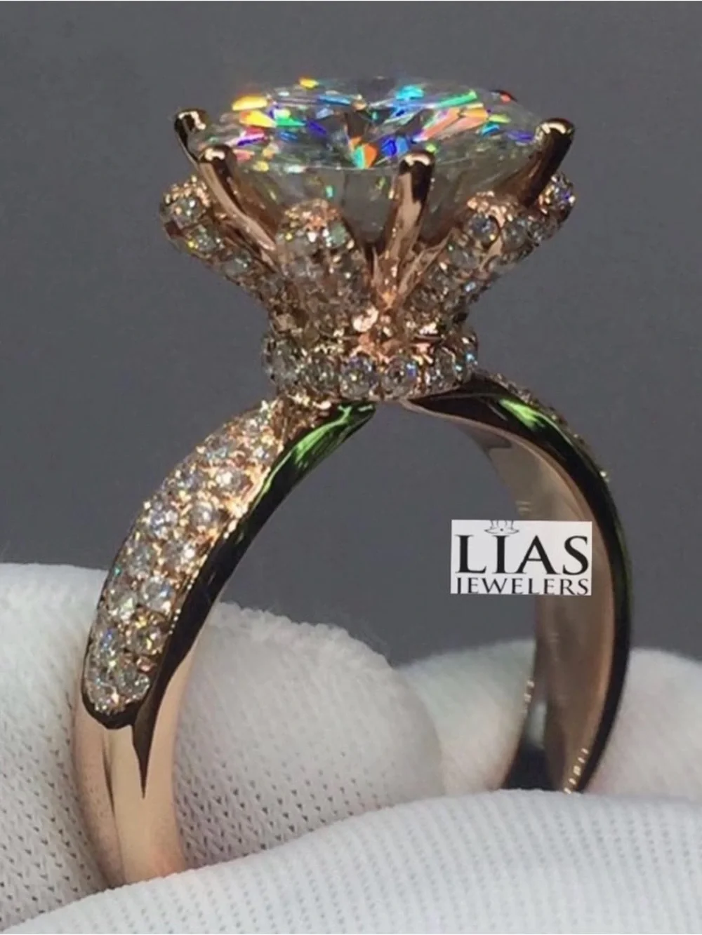 New 18k rose gold engagement ring